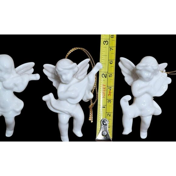 3 Gorham Christmas Cherubs Ornaments Porcelain Holiday Angels Instruments  Japan - Picture 6 of 13